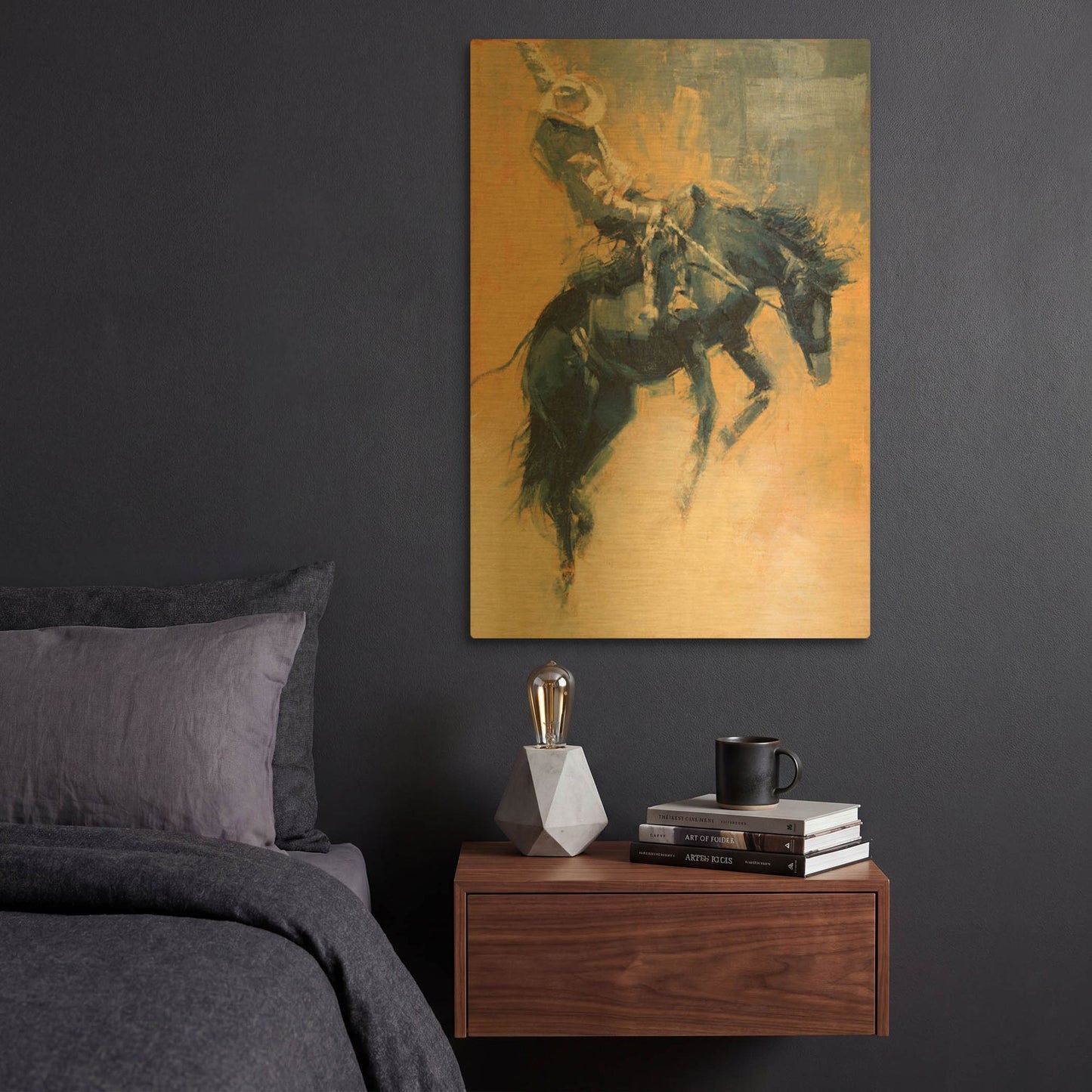 'Mood Indigo III' By Julie T Gold Metal Wall Art