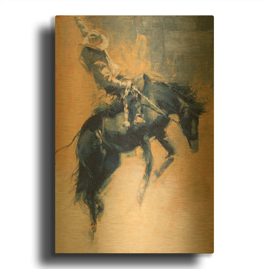 'Mood Indigo III' By Julie T Gold Metal Wall Art