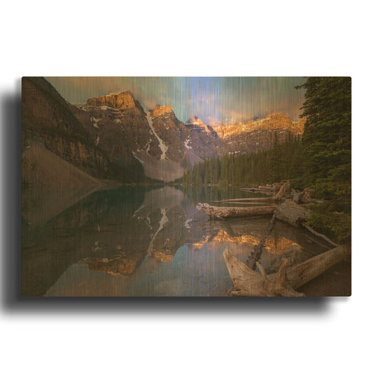 'Moraine Lake 1' By Joe Reimer Photography Gold Metal Wall Art