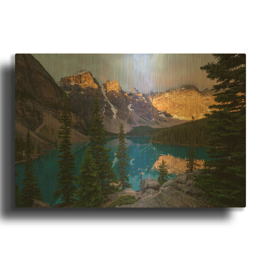 'Moraine Lake 2' By Joe Reimer Photography Gold Metal Wall Art
