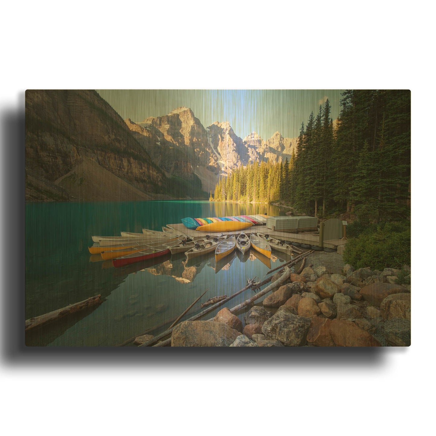 'Moraine Lake 3' By Joe Reimer Photography Gold Metal Wall Art