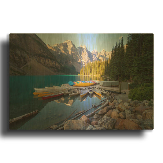 'Moraine Lake 3' By Joe Reimer Photography Gold Metal Wall Art
