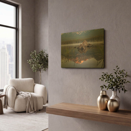 'Pyramid Lake 3' By Joe Reimer Photography Gold Metal Wall Art