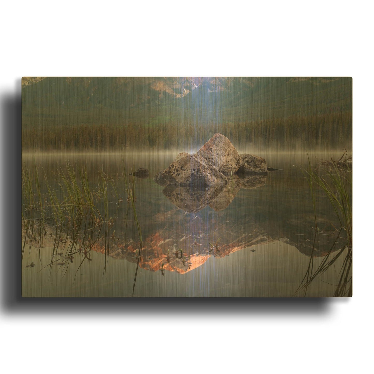 'Pyramid Lake 3' By Joe Reimer Photography Gold Metal Wall Art
