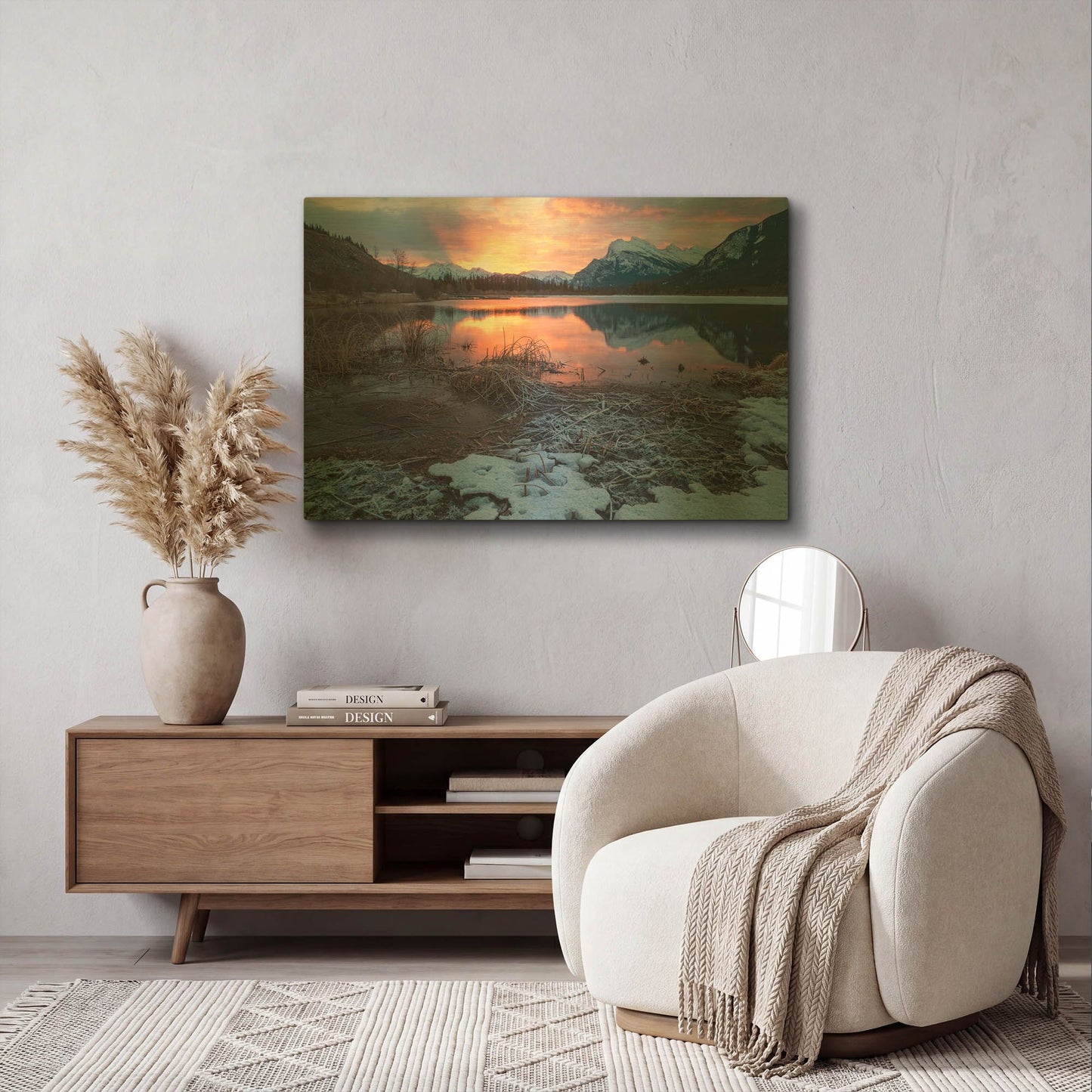'Pyramid Lake 4' By Joe Reimer Photography Gold Metal Wall Art