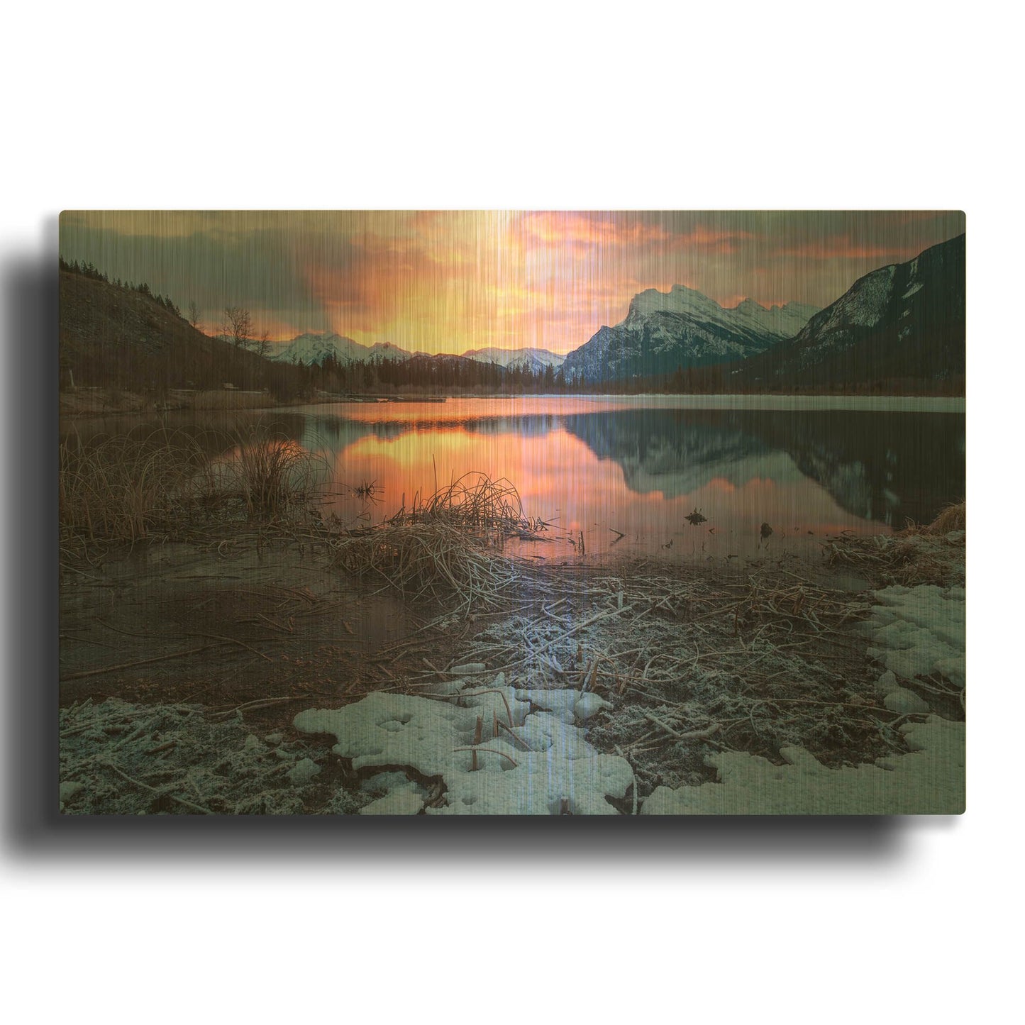 'Pyramid Lake 4' By Joe Reimer Photography Gold Metal Wall Art