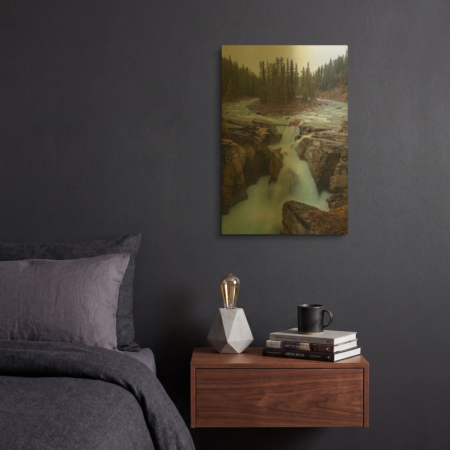 'Sunwapta Falls 2' By Joe Reimer Photography Gold Metal Wall Art
