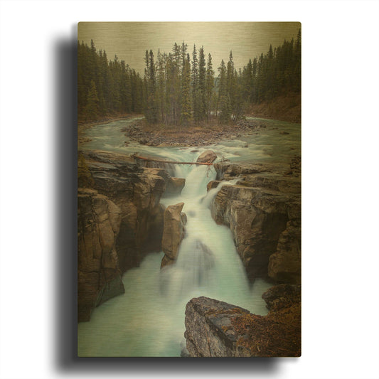 'Sunwapta Falls 2' By Joe Reimer Photography Gold Metal Wall Art