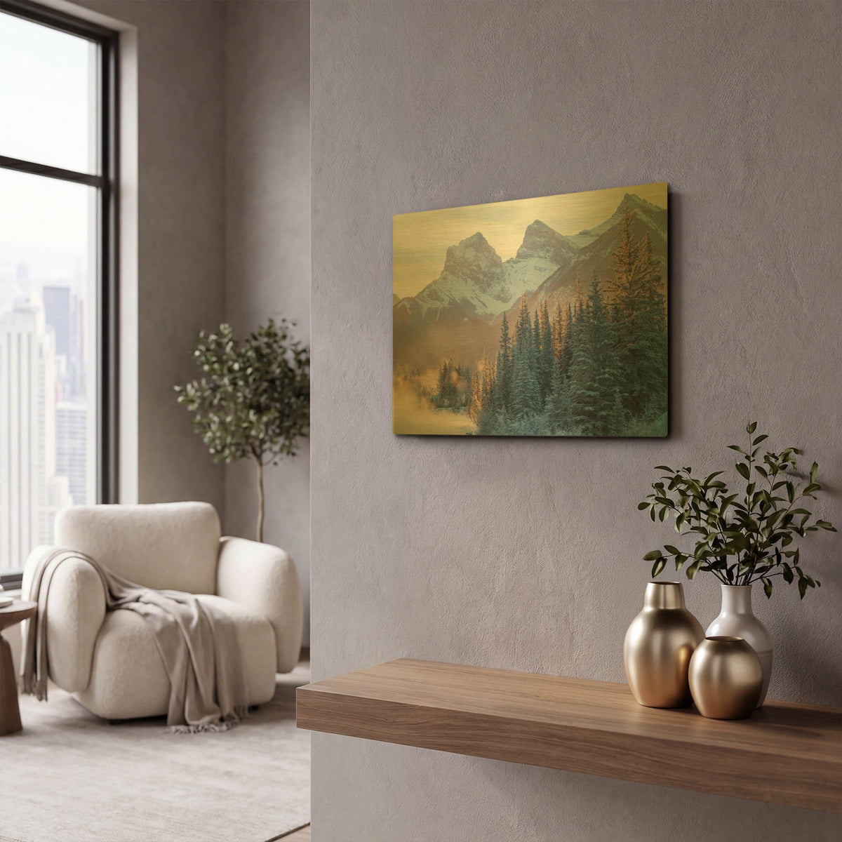 'Three Sisters 2' By Joe Reimer Photography Gold Metal Wall Art