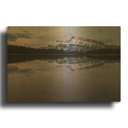 'Two Jack Lake 1' By Joe Reimer Photography Gold Metal Wall Art