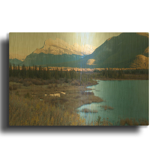 'Vermillion Lakes 1' By Joe Reimer Photography Gold Metal Wall Art