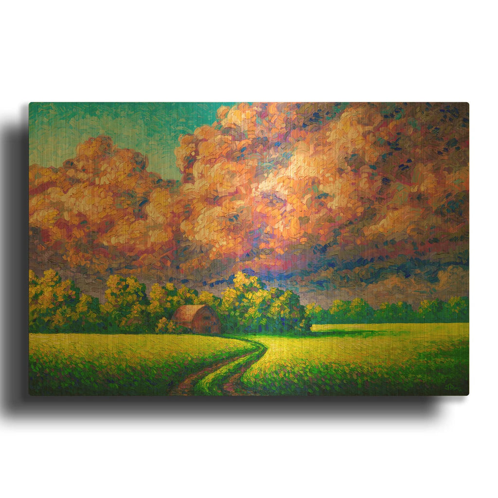 'August Storm' By Joe Reimer Gold Metal Wall Art