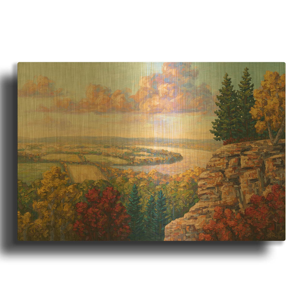 'Autumn At Gibraltar Rock' By Joe Reimer Gold Metal Wall Art