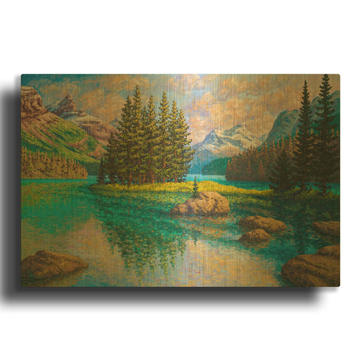 'Spirit Of Maligne' By Joe Reimer Gold Metal Wall Art