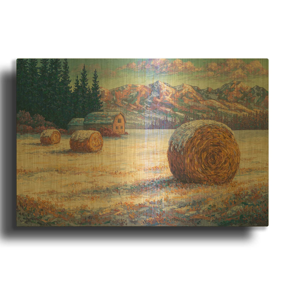 'Winter Morning In The Foothills' By Joe Reimer Gold Metal Wall Art