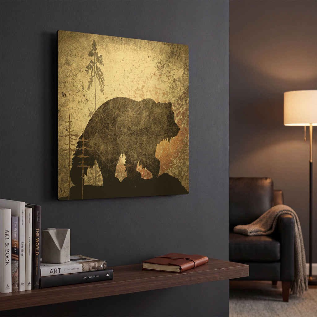 'Calling Bear' By Lightbox Journal Gold Metal Wall Art