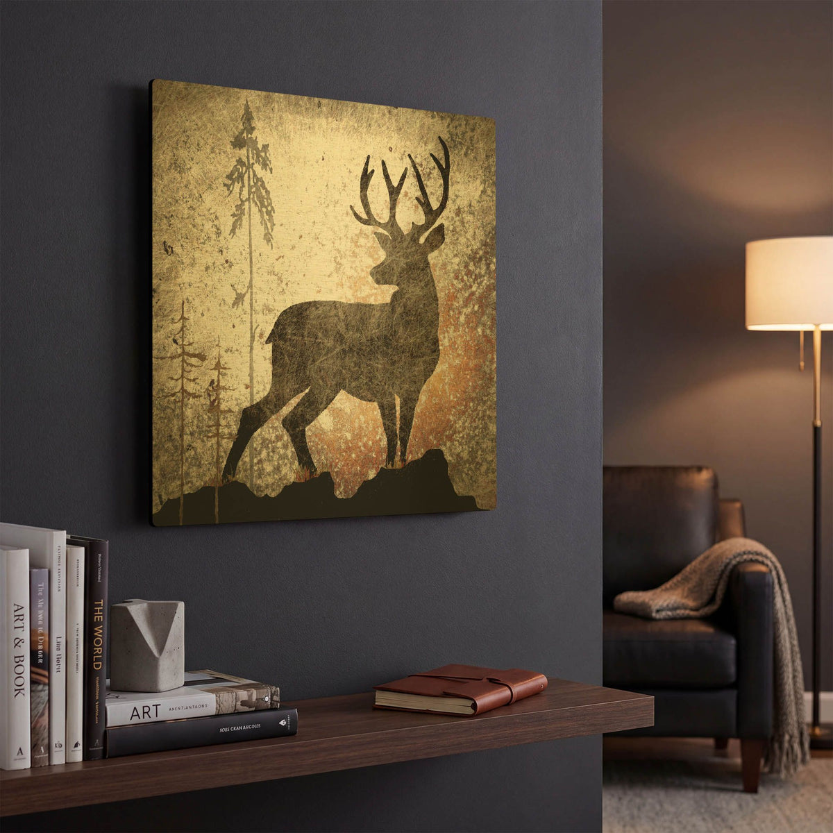 'Calling Deer' By Lightbox Journal Gold Metal Wall Art