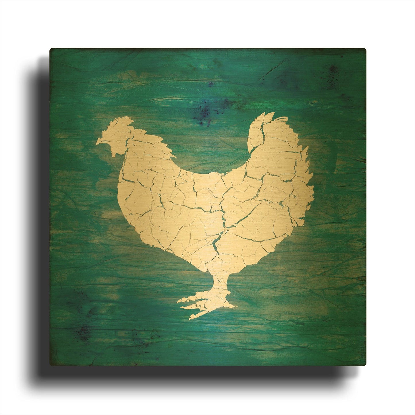 'Farm Chicken' By Lightbox Journal Gold Metal Wall Art