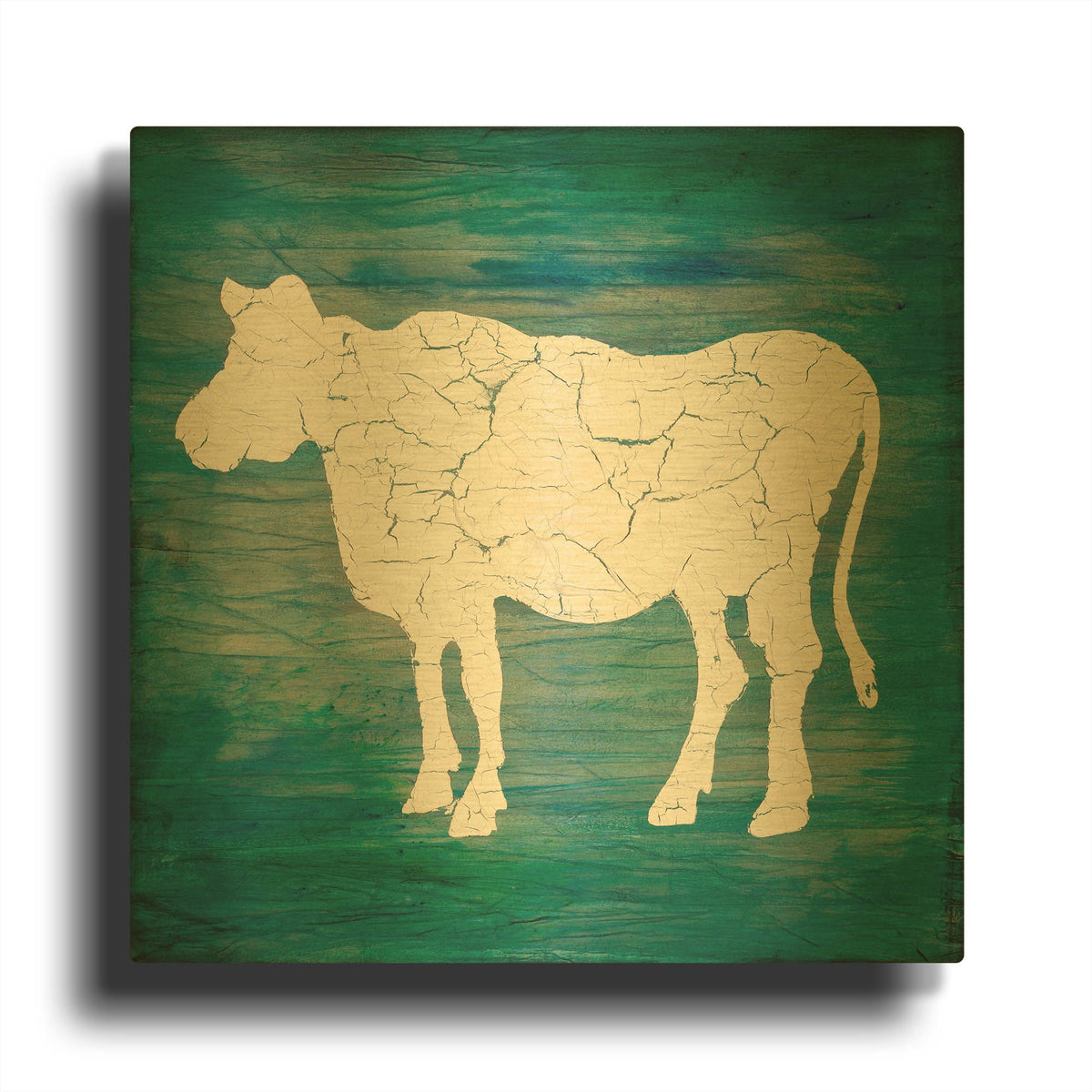 'Farm Cow' By Lightbox Journal Gold Metal Wall Art