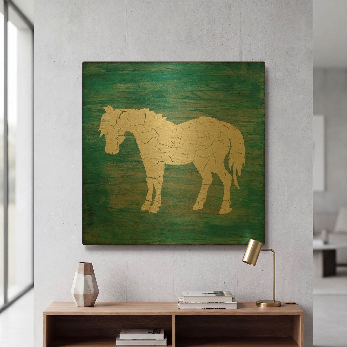 'Farm Horse' By Lightbox Journal Gold Metal Wall Art