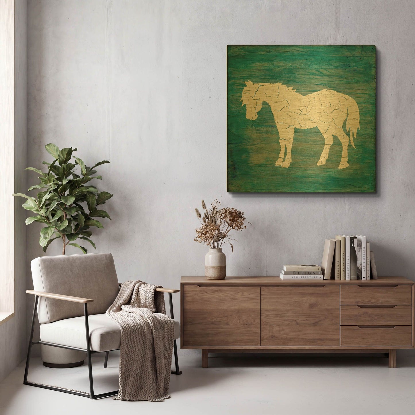 'Farm Horse' By Lightbox Journal Gold Metal Wall Art