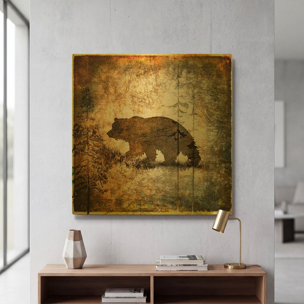 'High Country Bear' By Lightbox Journal Gold Metal Wall Art