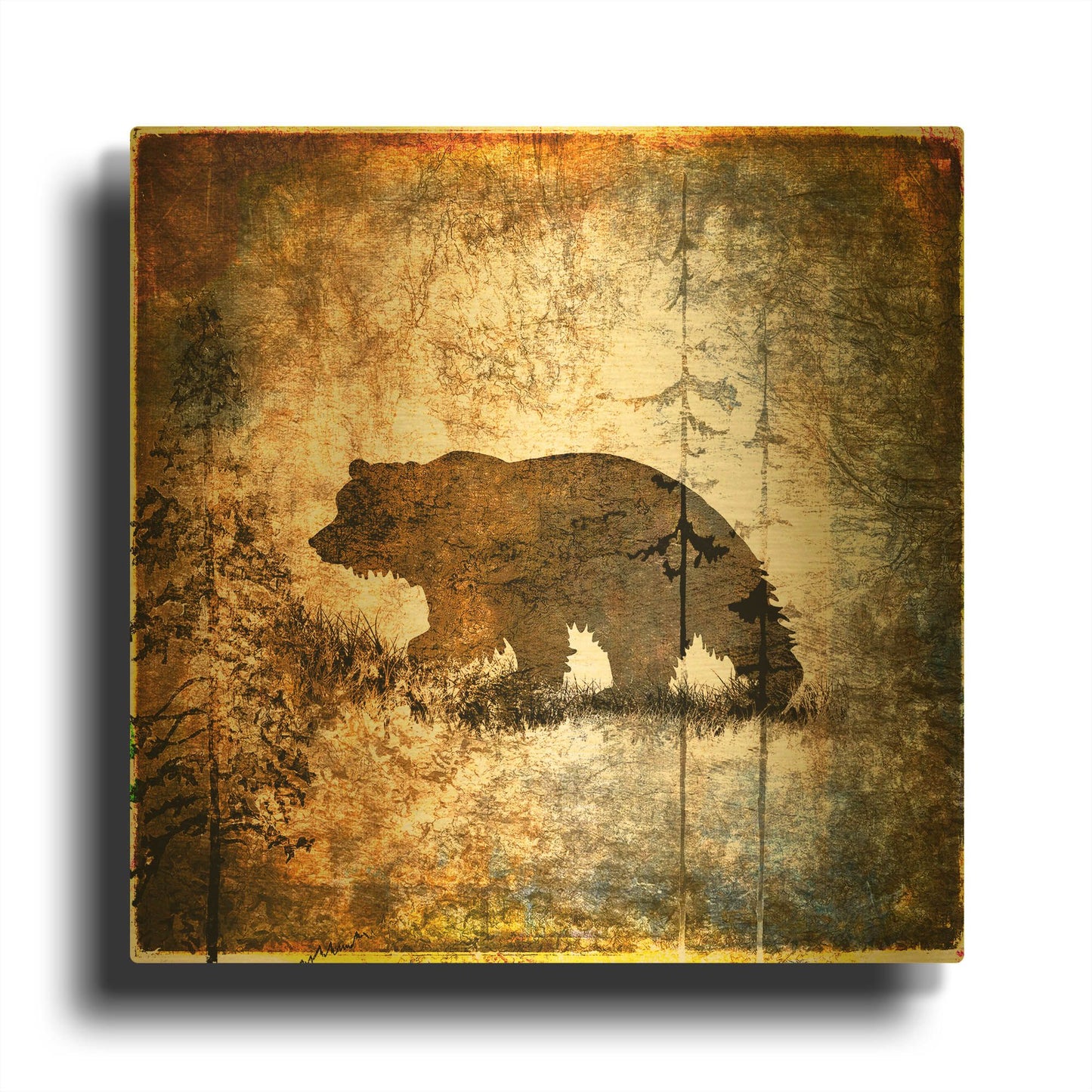 'High Country Bear' By Lightbox Journal Gold Metal Wall Art