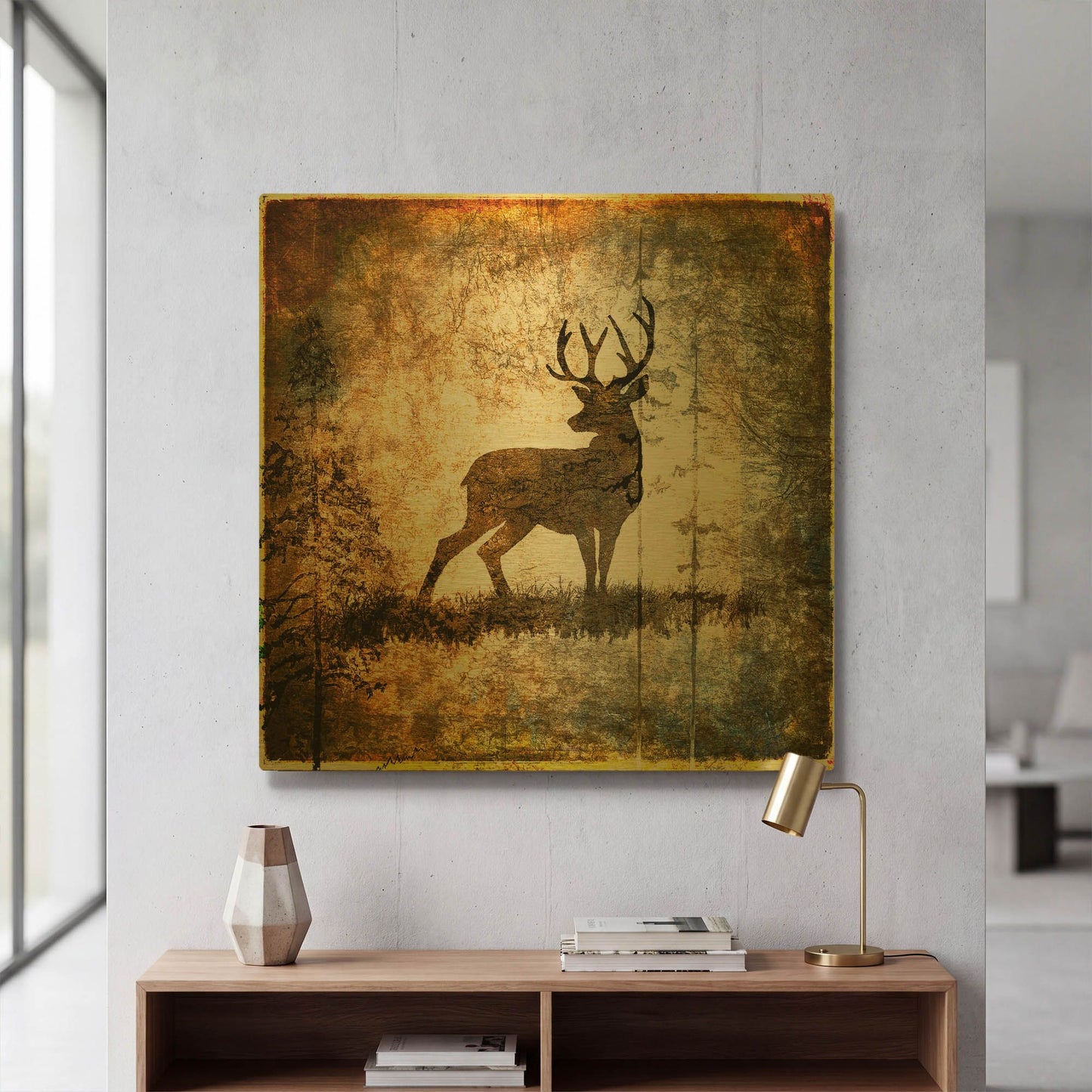 'High Country Deer' By Lightbox Journal Gold Metal Wall Art