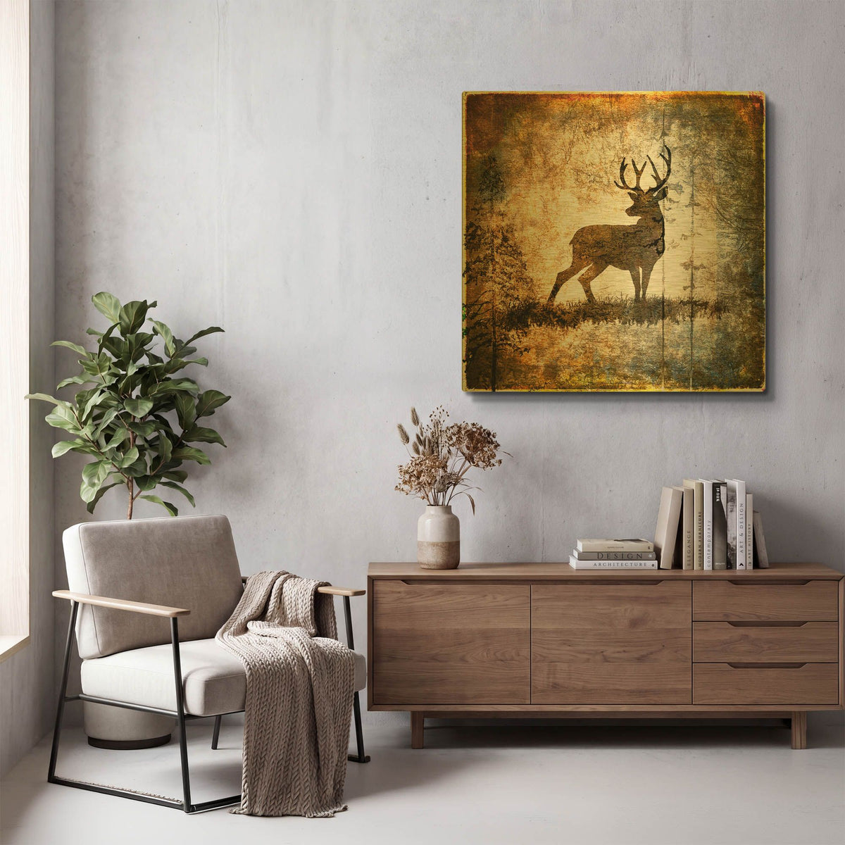 'High Country Deer' By Lightbox Journal Gold Metal Wall Art