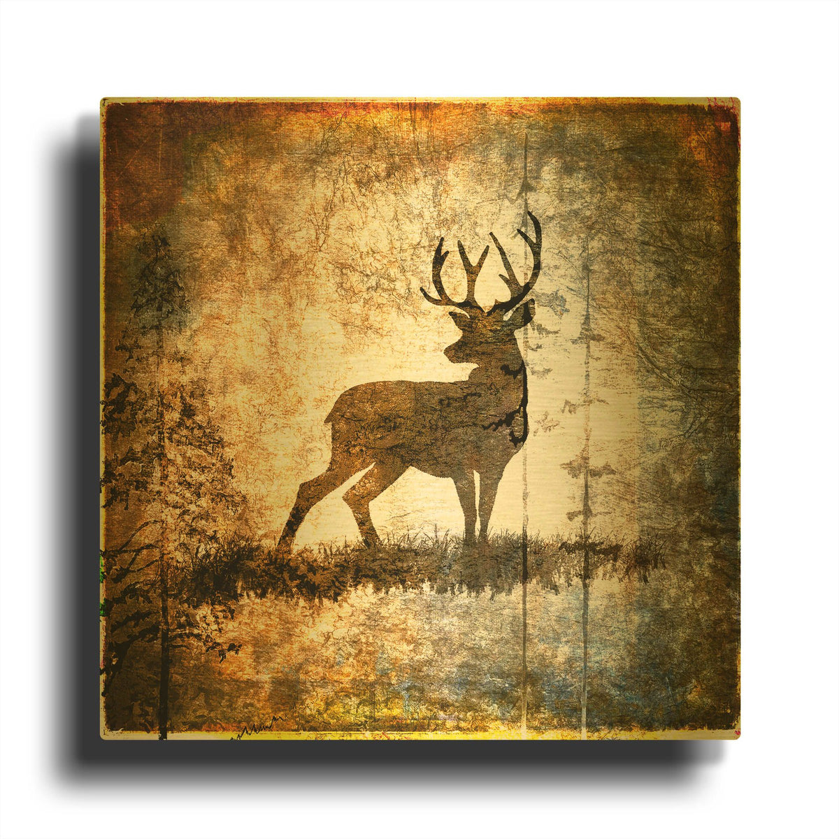 'High Country Deer' By Lightbox Journal Gold Metal Wall Art