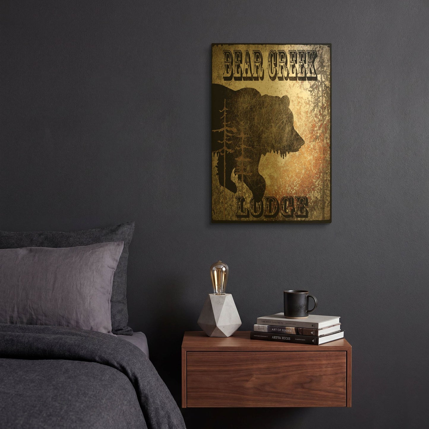 'Lodge Bear Creek Lodge' By Lightbox Journal Gold Metal Wall Art
