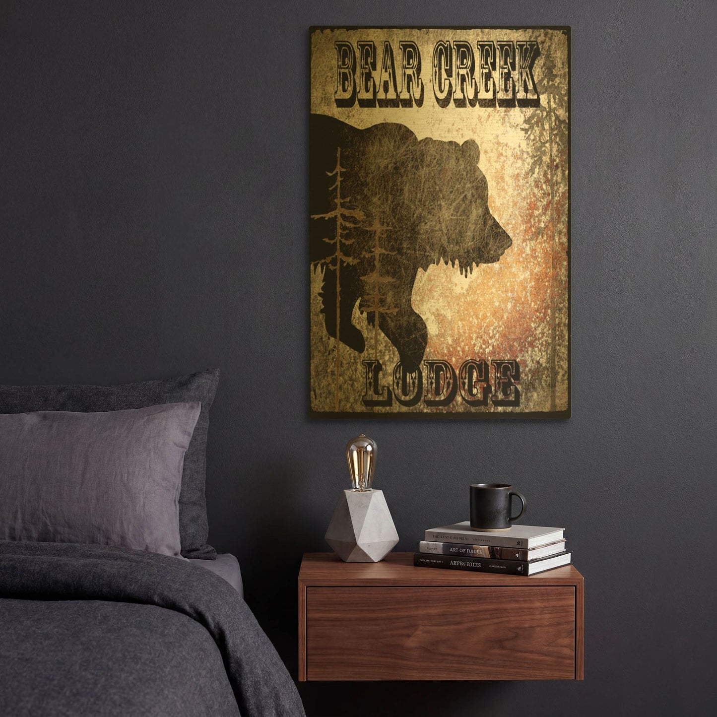 'Lodge Bear Creek Lodge' By Lightbox Journal Gold Metal Wall Art