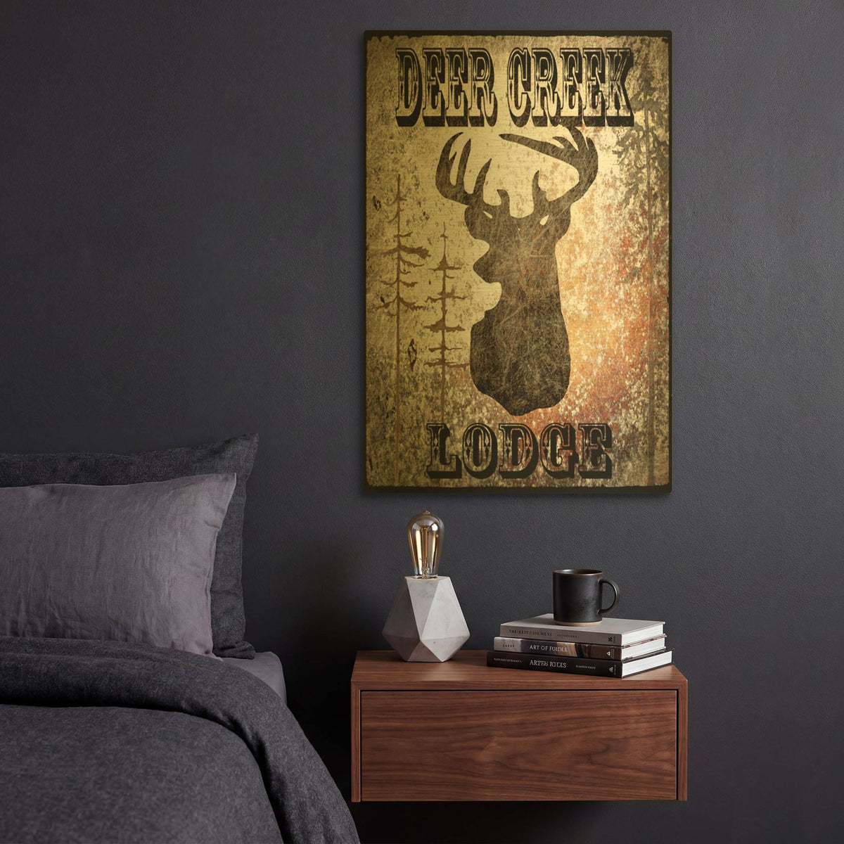 'Lodge Deer Creek Lodge' By Lightbox Journal Gold Metal Wall Art