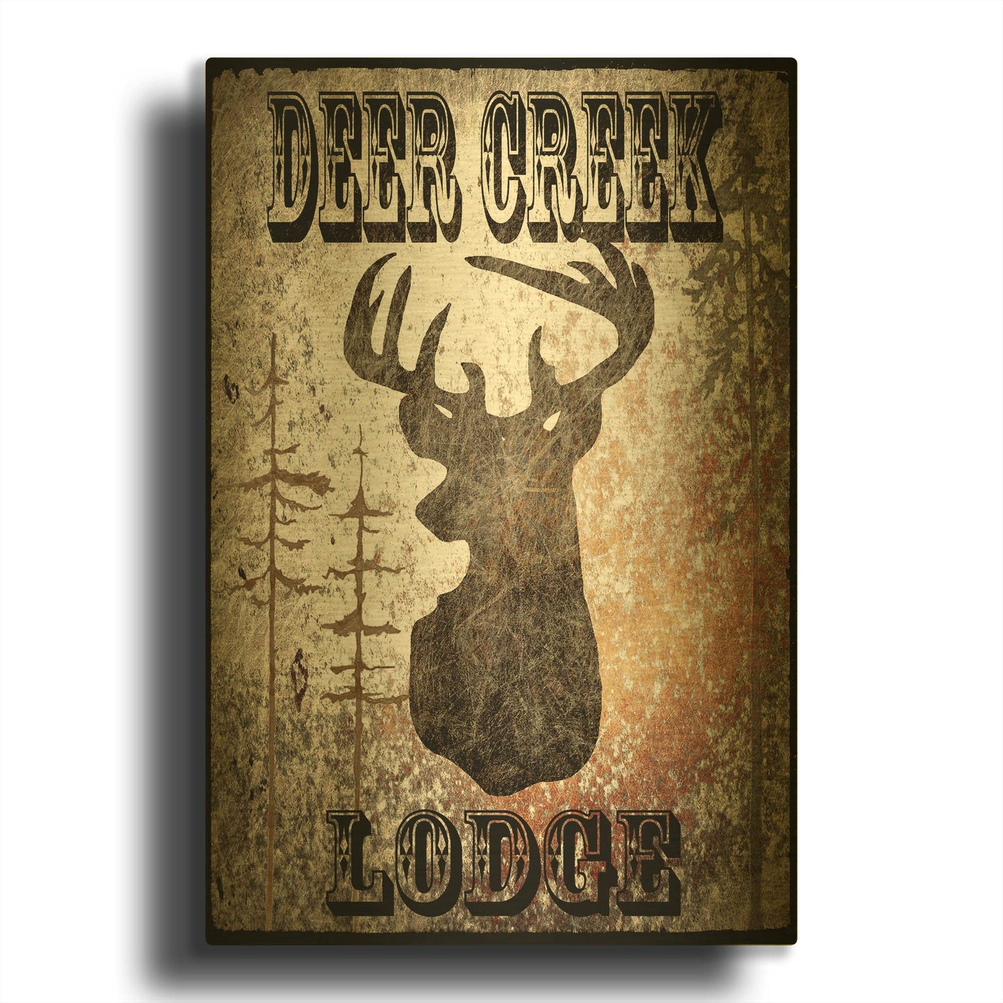 'Lodge Deer Creek Lodge' By Lightbox Journal Gold Metal Wall Art