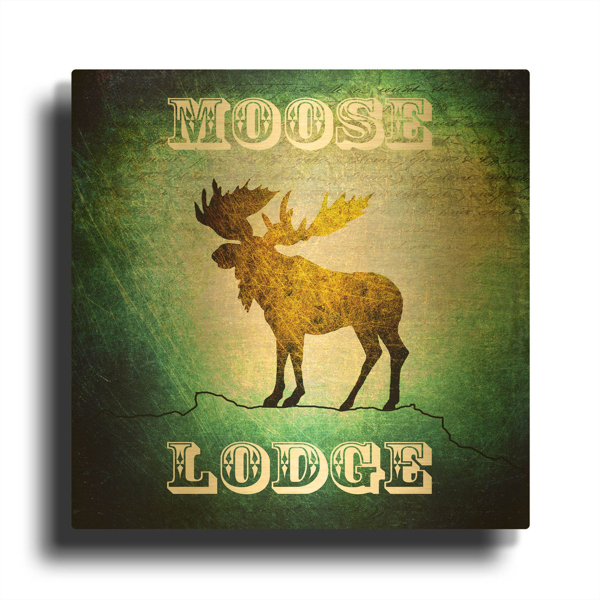 'Lodge Moose Lodge' By Lightbox Journal Gold Metal Wall Art
