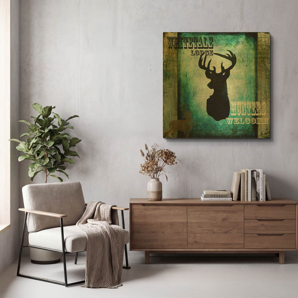 'Lodge Whitetale Lodge' By Lightbox Journal Gold Metal Wall Art