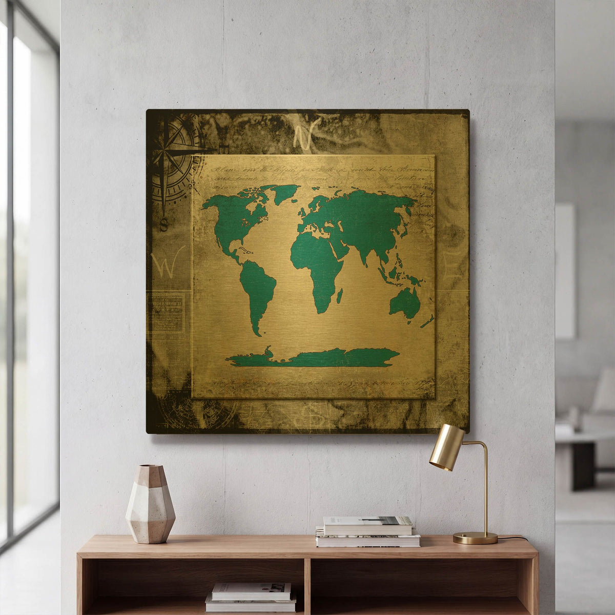 'Sea Map II' By Lightbox Journal Gold Metal Wall Art