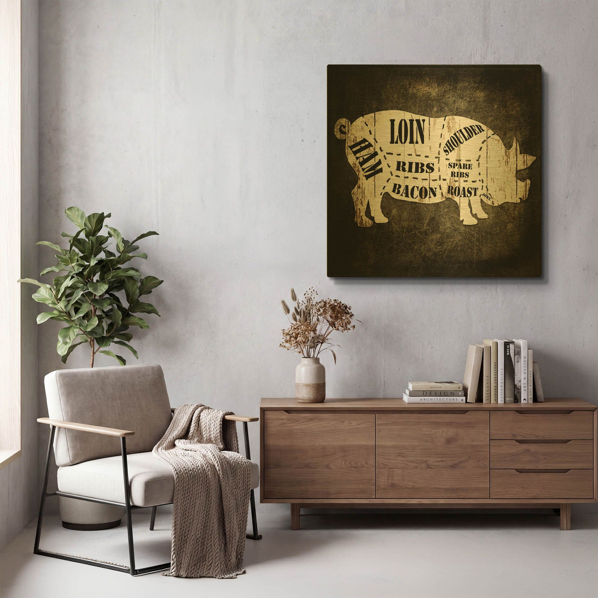 'Butcher Shop I' By Lightbox Journal Gold Metal Wall Art