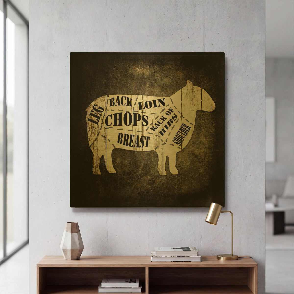 'Butcher Shop IV' By Lightbox Journal Gold Metal Wall Art
