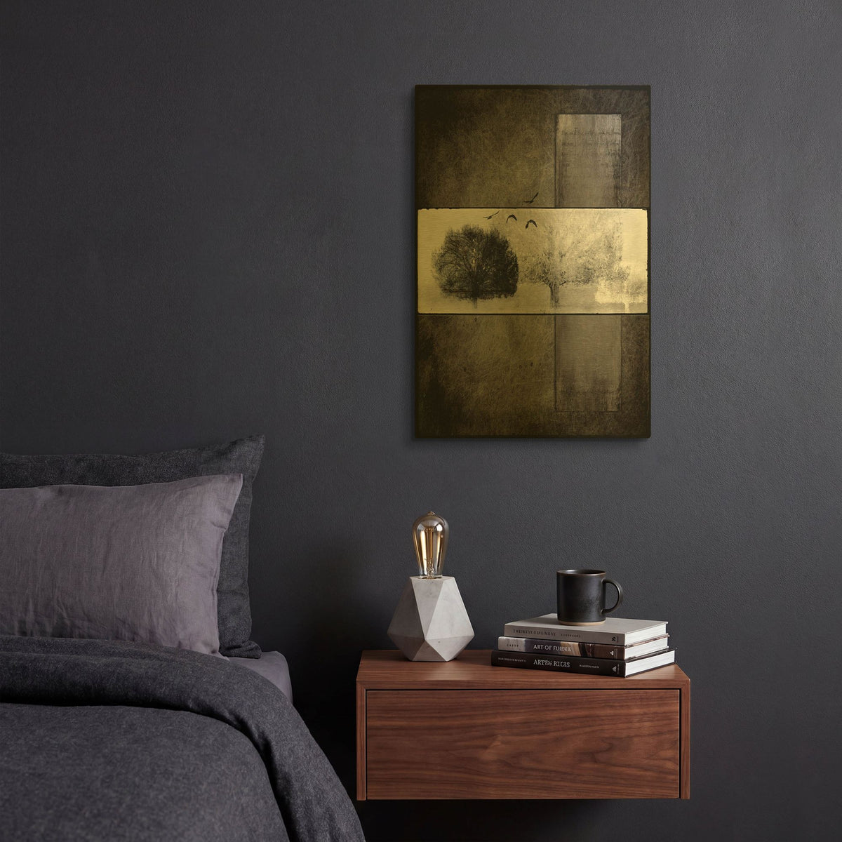 'Black Tree 1' By Lightbox Journal Gold Metal Wall Art