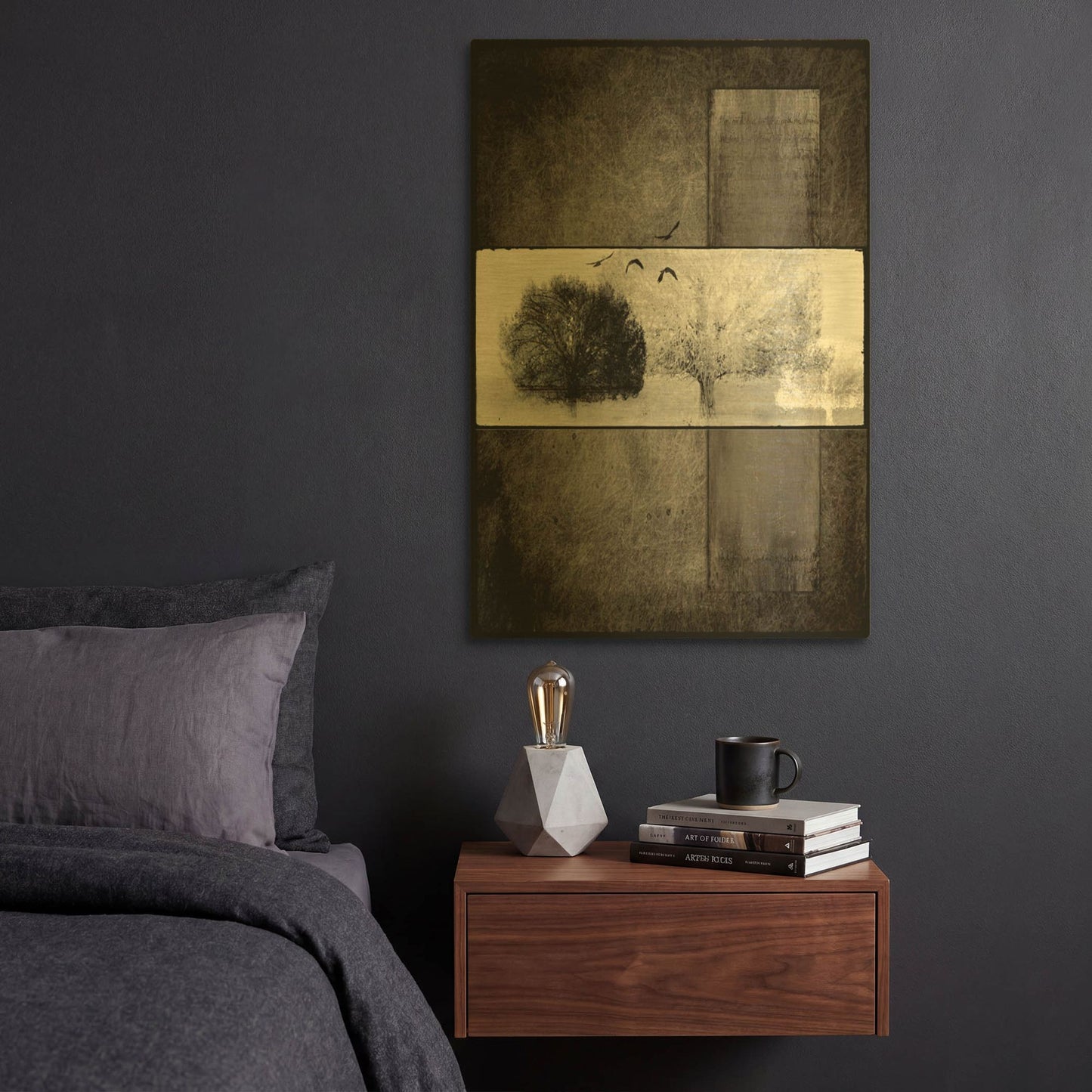 'Black Tree 1' By Lightbox Journal Gold Metal Wall Art