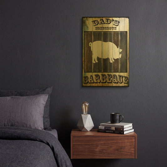 'Dads BBQ 2' By Lightbox Journal Gold Metal Wall Art