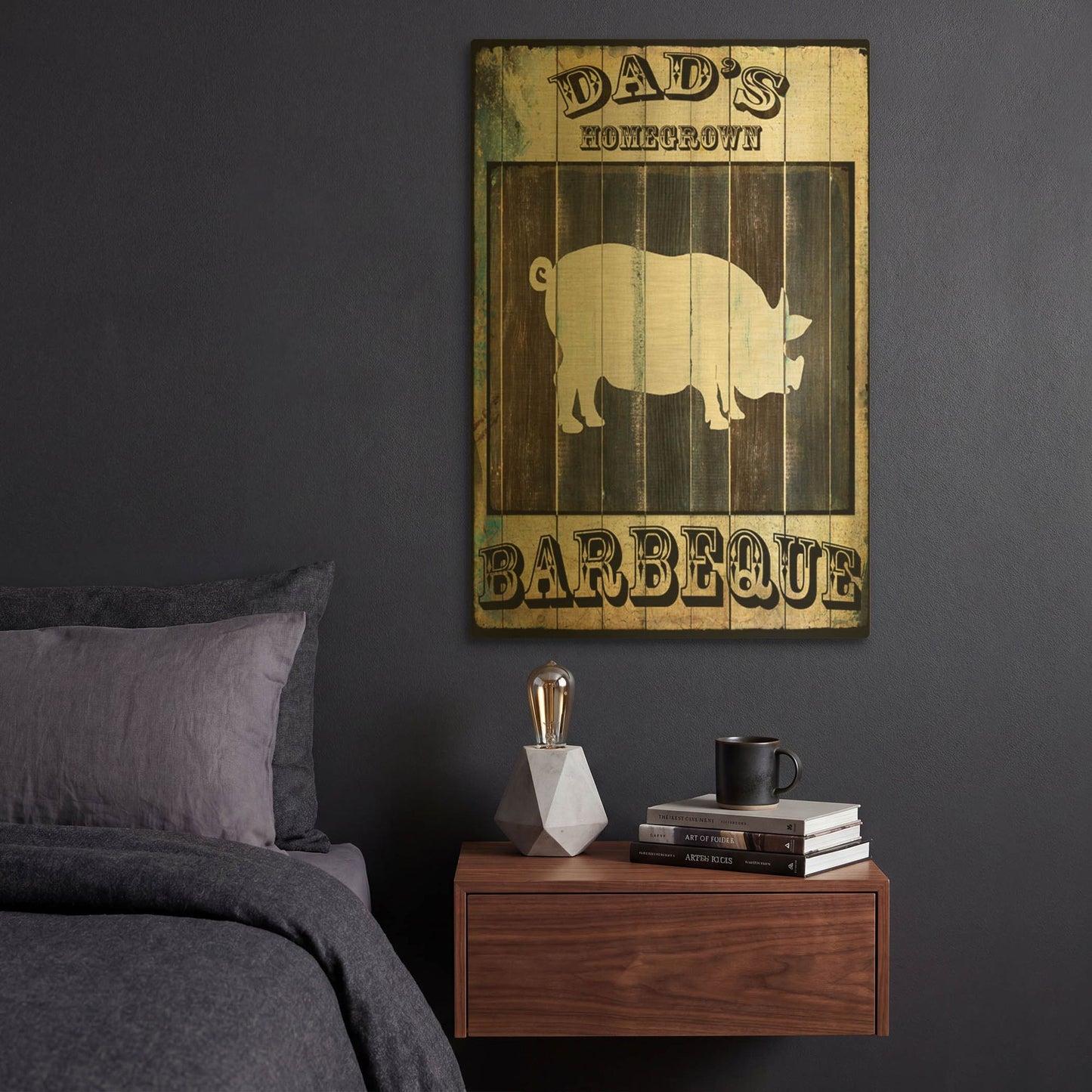 'Dads BBQ 2' By Lightbox Journal Gold Metal Wall Art