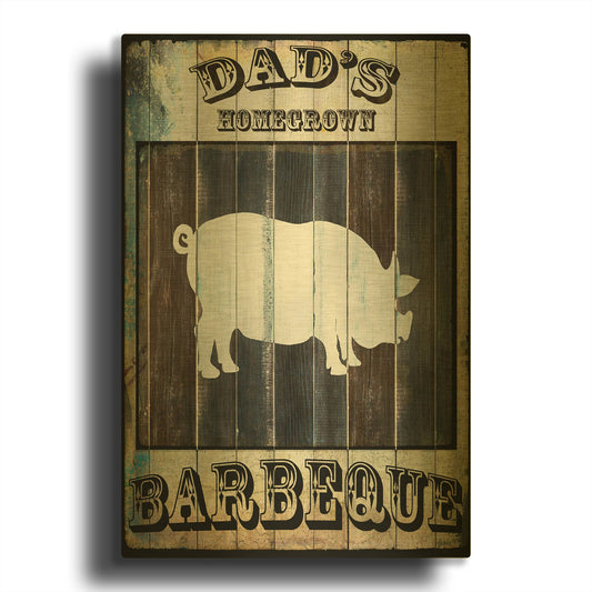 'Dads BBQ 2' By Lightbox Journal Gold Metal Wall Art