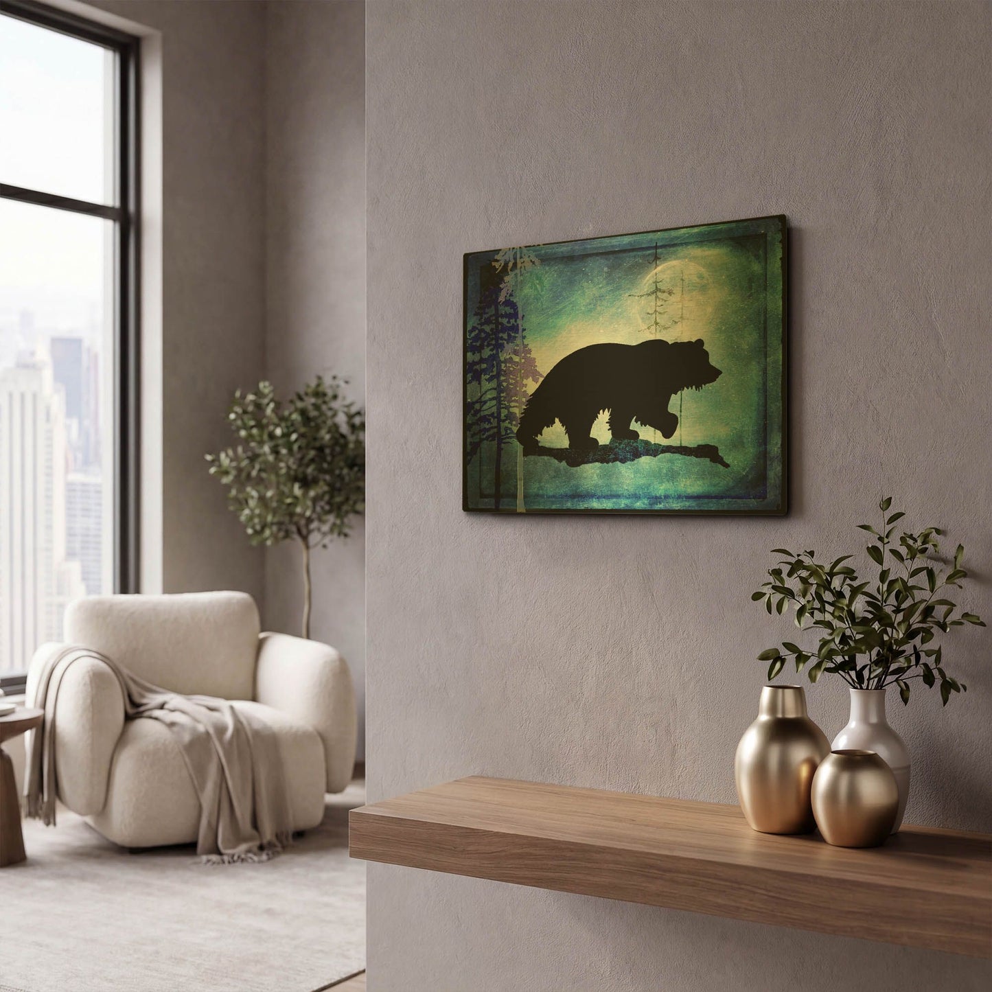 'Midnight Bear' By Lightbox Journal Gold Metal Wall Art