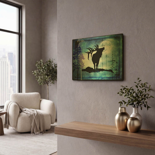 'Midnight Elk' By Lightbox Journal Gold Metal Wall Art