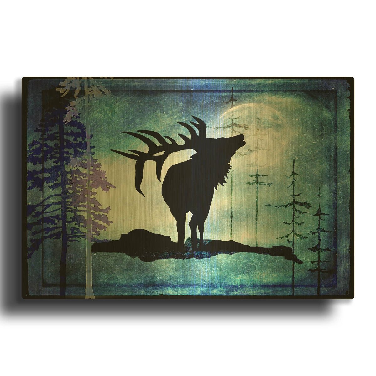 'Midnight Elk' By Lightbox Journal Gold Metal Wall Art