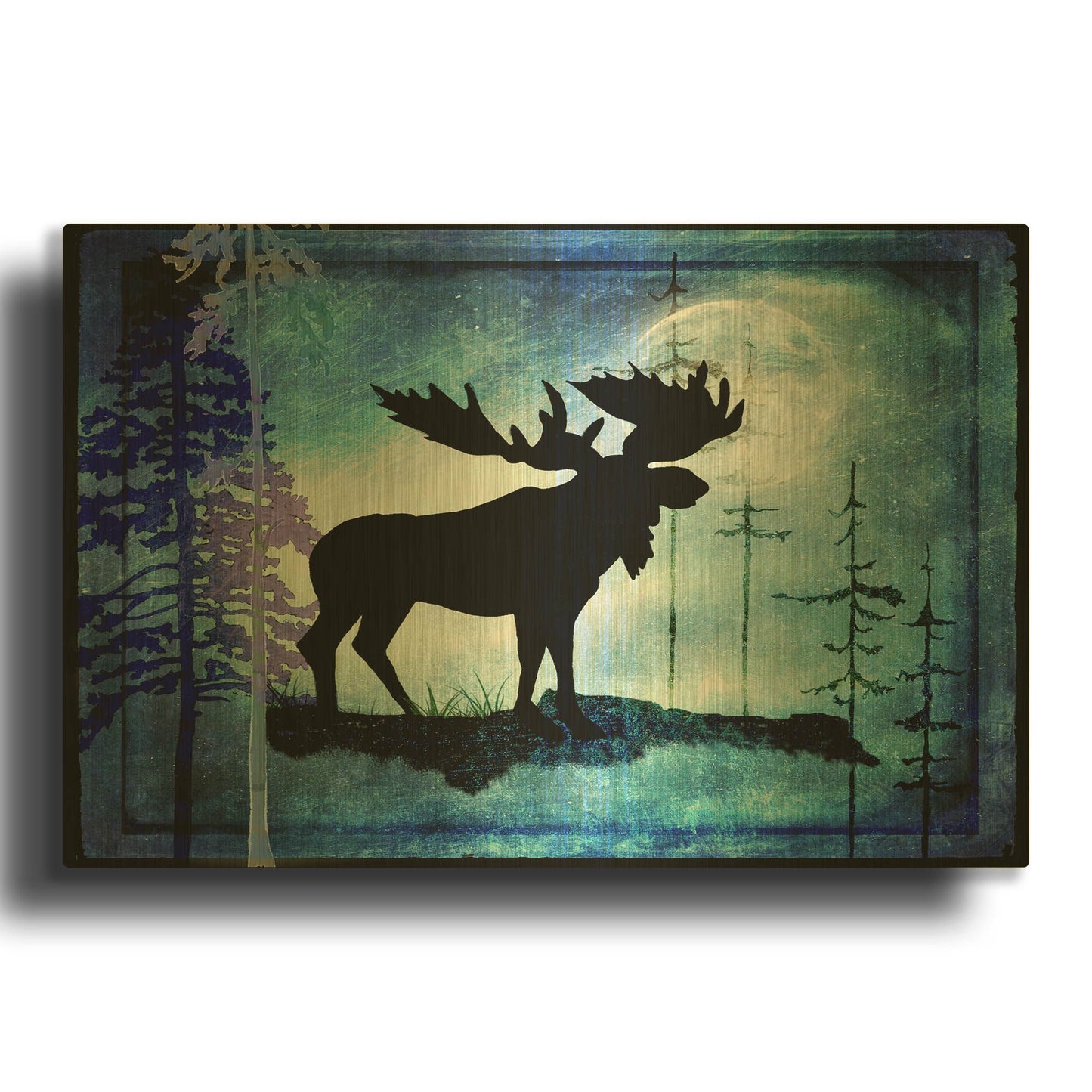 'Midnight Moose' By Lightbox Journal Gold Metal Wall Art