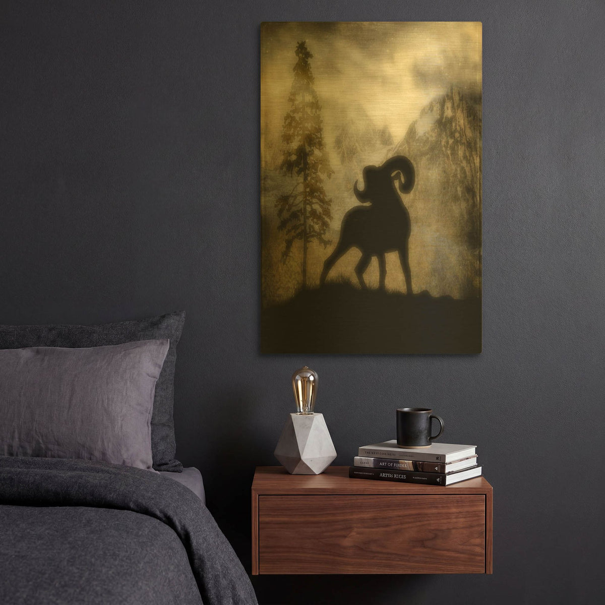 'Mystic Big Horn' By Lightbox Journal Gold Metal Wall Art