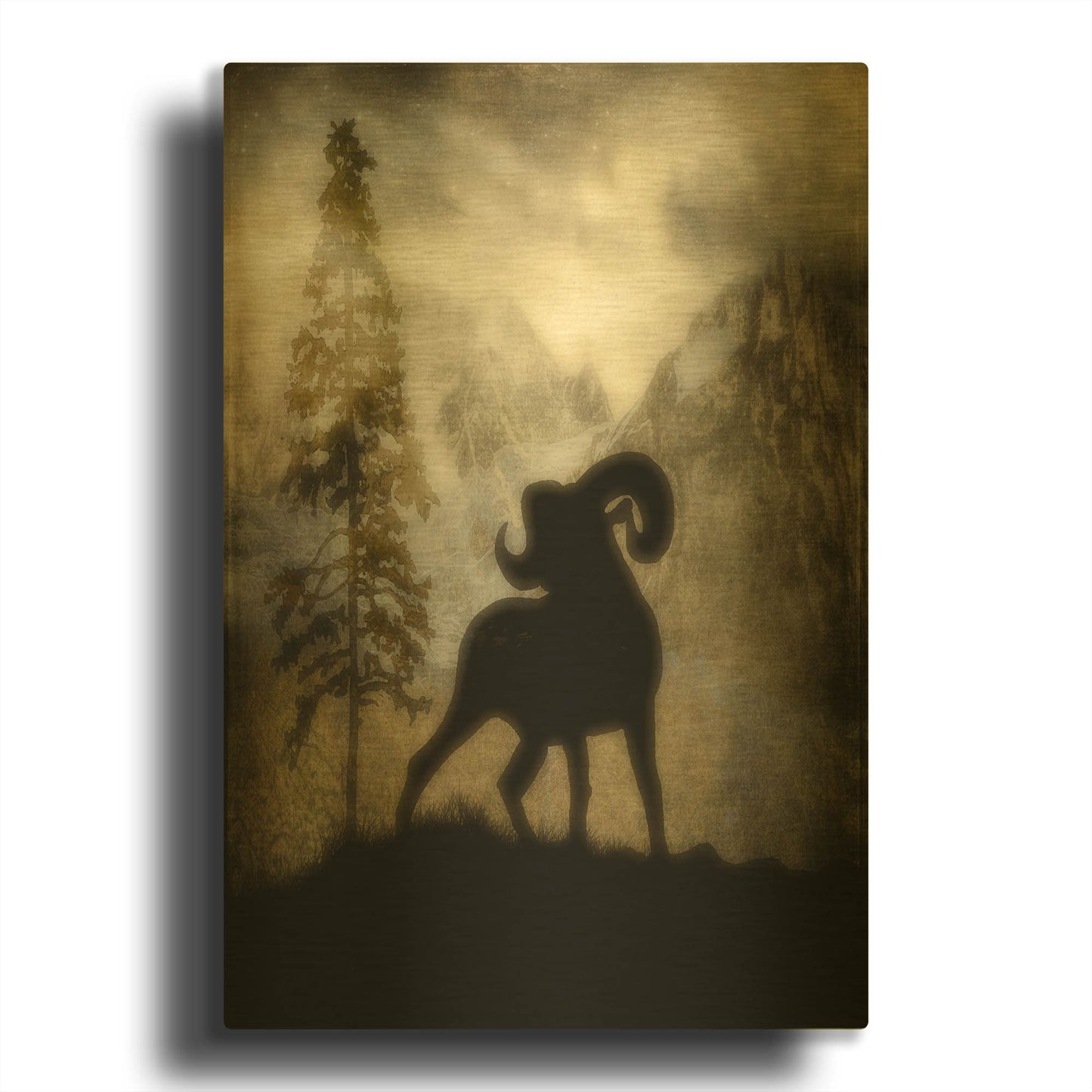 'Mystic Big Horn' By Lightbox Journal Gold Metal Wall Art